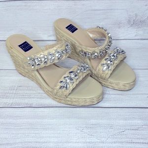 WHBM Strappy Espadrille Wedge Heel Sandals 7.5